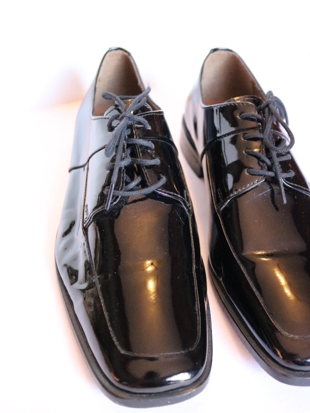Stacy Adams Lenardo Black Patent Leather Oxford Men's Size 9 Dress Shoe Lace Up